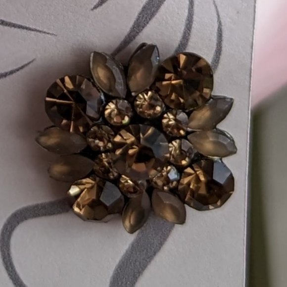 Vintage VCLM Amber rhinestone necklace with matching earrings - Picture 7 of 9